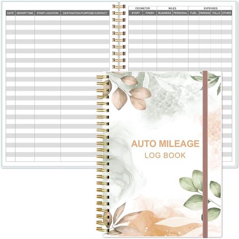 Auto Mileage Log Book – Vehicle Maintenance Log Book, Miles Log Book for Car with Odometer,Expense,Gas Consumption & Lubrication,Repairs and Accessories, 5.8" x 8.5", Teal Floral in Saudi Arabia