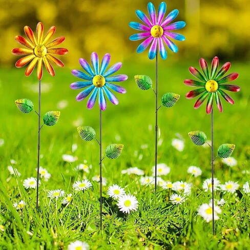 2 Pack Sunflower Wind Spinner, Sunflowers Pinwheels for Yard and Garden in Kuwait