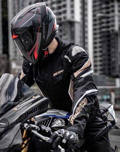 Scoyco Men's Street Motorcycle Jacket Waterproof Motorbike Jacket with CE Armor Removable Thermal Liner Cordura Moto Jacket in Saudi Arabia