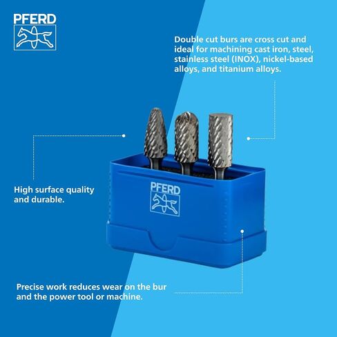 5 Piece Bur Set - 1/4" Shank Plastic Case, INOX Cut in Kuwait
