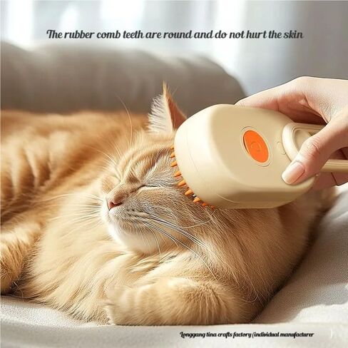 Rechargeable Cat Steam Brush for Shedding - 360° Rotating & Anti-Slip Design, ABS+TPR Pet Grooming Tool for Indoor Cats, Dogs, and Long-Haired Pets (Purple) in Saudi Arabia