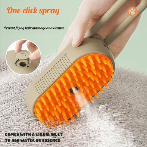 Rechargeable Cat Steam Brush for Shedding - 360° Rotating & Anti-Slip Design, ABS+TPR Pet Grooming Tool for Indoor Cats, Dogs, and Long-Haired Pets (Purple) in Saudi Arabia