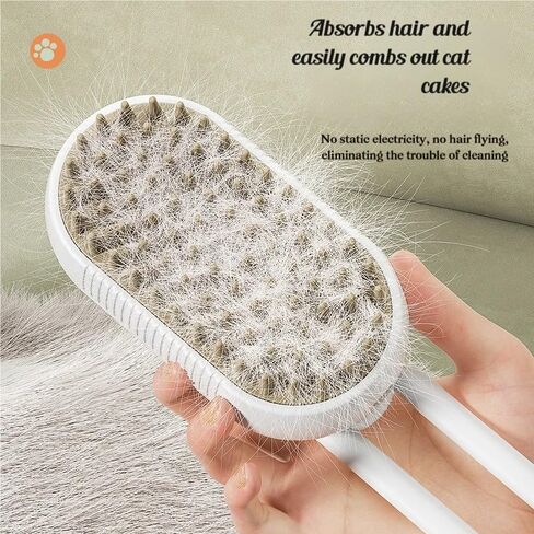 Rechargeable Cat Steam Brush for Shedding - 360° Rotating & Anti-Slip Design, ABS+TPR Pet Grooming Tool for Indoor Cats, Dogs, and Long-Haired Pets (Purple) in Saudi Arabia