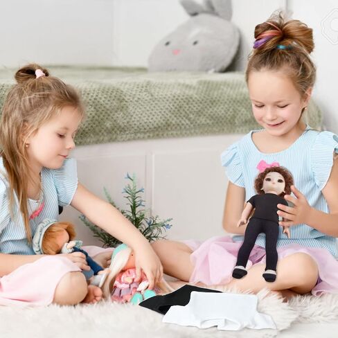 8 Pcs 18 Inch Boy Doll T Shirt Clothes Sublimation Outfits Accessories Classical Tee Shirts Fit 18 Inches Doll White and Black for Decoration DIY Pretend Play in Saudi Arabia