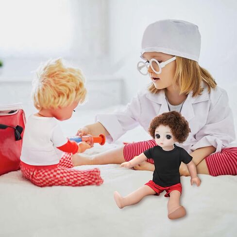 8 Pcs 18 Inch Boy Doll T Shirt Clothes Sublimation Outfits Accessories Classical Tee Shirts Fit 18 Inches Doll White and Black for Decoration DIY Pretend Play in Saudi Arabia