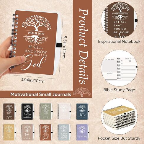 Kosiz 40 Pcs Mother's Day Christian Gifts Bulk for Women Men Prayer Journal Religious Bible Verse Notebooks with Christian Pens Tree Themed Notepad for Church Teacher Sunday School (Boho Color) in Kuwait