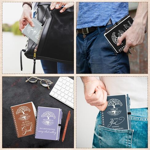 Kosiz 40 Pcs Mother's Day Christian Gifts Bulk for Women Men Prayer Journal Religious Bible Verse Notebooks with Christian Pens Tree Themed Notepad for Church Teacher Sunday School (Boho Color) in Kuwait