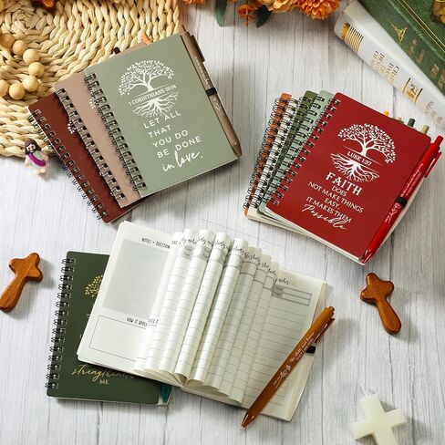 Kosiz 40 PCS عيد الأم الهدايا المسيحية بالجملة للنساء رجال صلاة مجلة كتب الكتاب المقدس الدينية مع الأقلام المسيحية شجرة المفكرة لمدرسة المعلم الأحد (Boho Color) in Kuwait