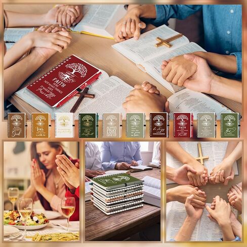 Kosiz 40 PCS عيد الأم الهدايا المسيحية بالجملة للنساء رجال صلاة مجلة كتب الكتاب المقدس الدينية مع الأقلام المسيحية شجرة المفكرة لمدرسة المعلم الأحد (Boho Color) in Kuwait