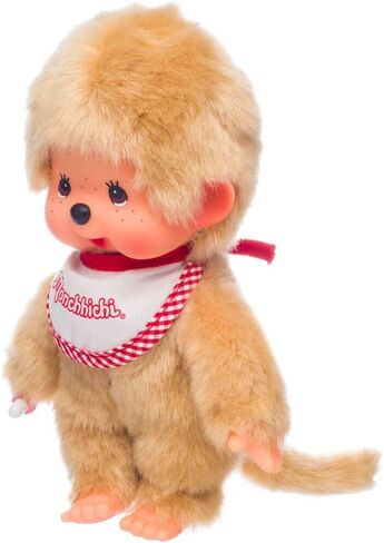 Monchhichi Sekiguchi Beige Boy with Bib - Red/White in Kuwait