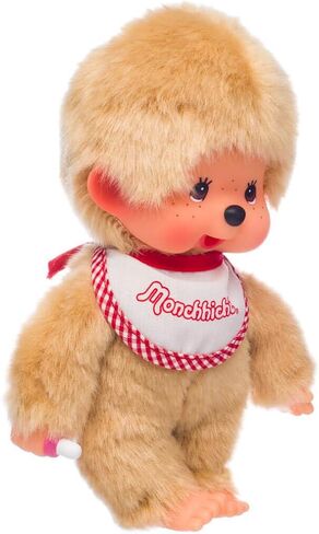 Monchhichi Sekiguchi Beige Boy with Bib - Red/White in Kuwait