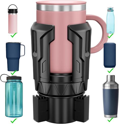 Self-Size Car Cup Holder Expander, Adjustable Cup Holder Expander for Car. Cup Holder Adapter for Large Yeti, Stanley, Nalgene, Owala Tumbler & Mugs. Car Holder Insert Accessories in Saudi Arabia