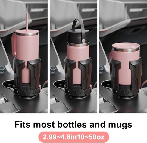 Self-Size Car Cup Holder Expander, Adjustable Cup Holder Expander for Car. Cup Holder Adapter for Large Yeti, Stanley, Nalgene, Owala Tumbler & Mugs. Car Holder Insert Accessories in Saudi Arabia