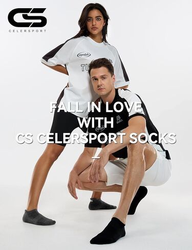 CS CELERSPORT 6 Pairs Ankle Athletic Running Socks Low Cut Sports Tab Socks for Men and Women in Kuwait