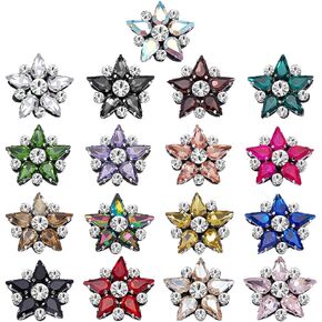 WEBEEDY 17 Styles Star Rhinestone Beaded Patches Sew on Rhinestone Star Patch Applique Colourful Stars Embroidery Patch Badge for DIY Craft Clothes Bag Shoes Hat Jacket Dress Mother's Day Gift