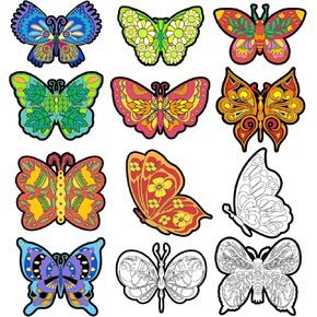 BOSCTANUC 24 PCS Butterflies Velvet Cardstock ، Fuzzy Art Posters Color Butterflies DIY Activity for Spring Craft