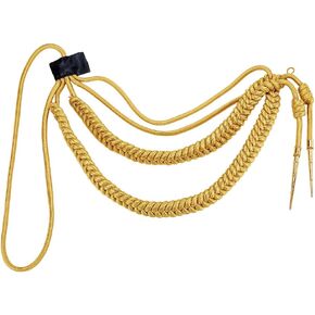 WEBEEDY Shoulder Braided Epaulets Gold Aiguillette Shoulder Cord with Pendant,Traditional Braid Military Shoulder Badge Golden Honor Cord for Men Women Cosplay Costume Christmas Easter Party Decor