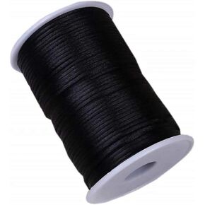 Vivianbuy Red 2.5mm dia Satin Cord 109 فناء سلك حرير رطات ، سلك ساتان نايلون لأرباح القلادة DIY