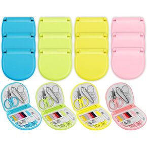 Zeckzoin Mini Travel Sewing Kit, Portable Travel Sewing Box Kit Small Emergency Sewing Tool with Threads Scissors Hand Sewing Needles DIY Sewing Supplies for Beginner Traveler Hotel Charity (12)