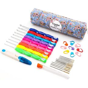 KOKNIT Crochet Hooks Set Ergonomic Crochet Hooks for Extreme Comfort, Extra Long  Crochet Needles for Crocheting with Case