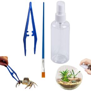 طقم قفزة حاوية العنكبوت ، طقم علبة التارانتولا ، إكسسوارات العنكبوت القفز ، مجموعة Terrarium Snail ، مجموعة أدوات زراعة الطحلب ، أداة زراعة النبات الصغيرة ، مستلزمات خزان الزواحف للموائل (الأزرق ، S)