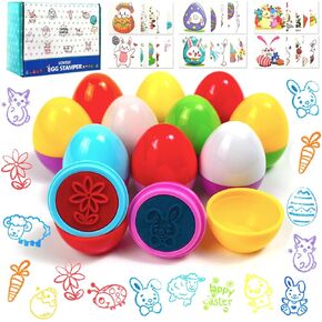 12 PCS Easter Egg Stampers Stuffers for Kids ، طوابع تحبر الذات مع الوشم عيد الفصح ، عيد الفصح حفلة عيد الفصح لصالح Seaster DIY Classs Classroom Supplies