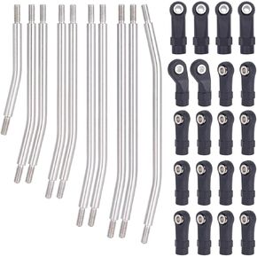 313mm Wheelbase 10Pcs Stainless Steel Link Rod Linkage for 1/10 RC Axial SCX10 II AX90046 AX90047 Rock Crawlers Metal Upgrade Parts