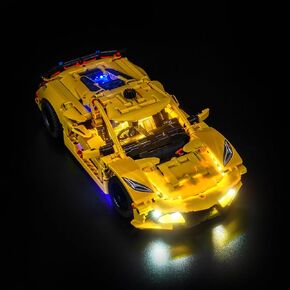 إضاءة LED متوافقة مع LEGO Technic Chevrolet Corvette Stingray ، مجموعة الضوء المتوافقة مع LEGO 42205 ، لم تتضمن مجموعة النموذج - فقط الأضواء
