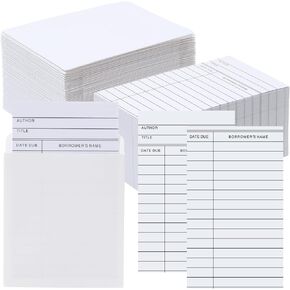 400 PCS CARDRARY CARD CARDS وبطاقات تاريخ الاستحقاق تشمل 200 مظاريف جيب مكتبة لمكتبة و 200 مكتبة تحقق من البطاقات ، المدرسة ، لوازم المكتبات (3 "x5" ، أبيض)