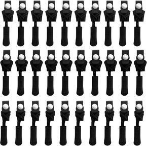 30 PCS Repair Universal Zipper ، ثلاثة أحجام عبارة عن شريط منزلق بديل للبديل ، استبدال السوستة الأسود ، مناسب للأكياس ، الخيام ، الأمتعة ، السترات