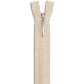 Zipper Beige 16 "سستة غير مرئية السوستة الثقيلة غير المنفصلة غير المنفصل سستة نايلون سستة الحرف اليدوية لخياطة حجم الأسنان 2 مم