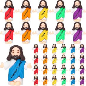 Barydat 50 PCS Mini Jesus Formines Bulk Tiny Jesus Toys Little Formours Miniature Doll لإخفاء وطلب الحفلات الدينية تفضل أحداث كنيسة المعمودية في مدرسة الأحد