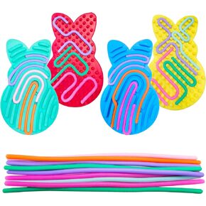 4 PCS Easter Bunny Secnsory Activity Board Toys Double-Side Silicone Toy Toy for Kids Boys Girls Holding for Easter Stains Stuffers Party Party Favors Hig