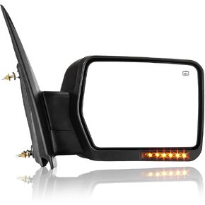 Perfit Zone Towing Mirrors Replacement Fit for 2007-2014 F150, POWER HEATED, W/AMBER SIGNAL,BLACK,LEFT(Driver Side) in Saudi Arabia