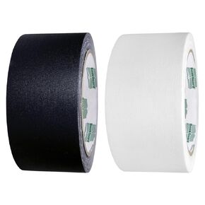 2 inch Black and 2 inch White remium Bookbinding Repair Cloth Tape Bundle
