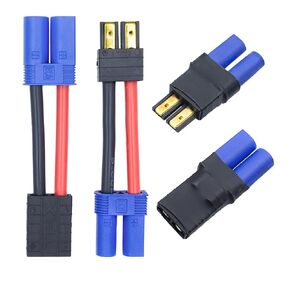 MEIVIFPV 2 Pair RC LiPo Battery Connector Adapter EC5 Compatible with TRX Traxxas Plug to EC5 Male Female Connector ESC Charger