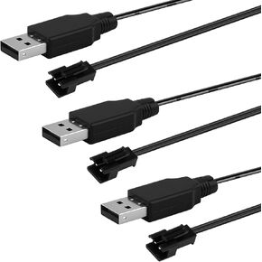 كابل شاحن USB 3.7 فولت مع موصل توصيل SM-2P ، 3 أجهزة كمبيوتر سعة 3.7 فولت كابل شاحن USB Lipo ، SM-2P Toy Cable Control Car Carn Arstrgable Li-ion chargers for mini car boat boat truck