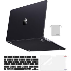 MOSISO Compatible with MacBook Air 15 inch Case 2025 2024 2023 M4 A3241 M3 A3114 M2 A2941,Ultra-Thin Natural Original Plastic Hard Shell&Matching Color Keyboard Cover&Screen Film&Pouch, Midnight Clear in Kuwait
