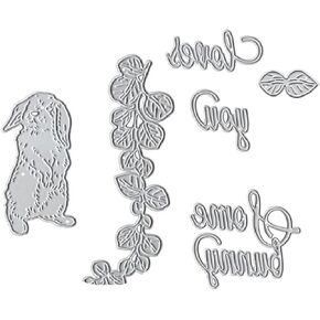 Easter Happy Easter Words Die Cuts for Card Making,Cross Cutting Dies Rabbit in Flower Embossing Template for Scrapbooking DIY Cards Album Crafts Supplies Decorations in Kuwait