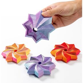 3D Printed Octagonal Star Fidget Toy, Desktop Stuff with Stunning Visual Effects, Ideal Stress Relief Toys, Easter Gifts for Anxiety Relief (Yellow)