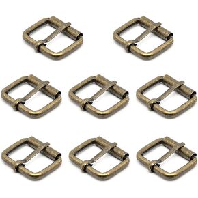 Brass Buckles 8PCS 1 Inch Metal Single Prong Roller Buckle for Belts Bags Shoes DIY Hardware Accessories