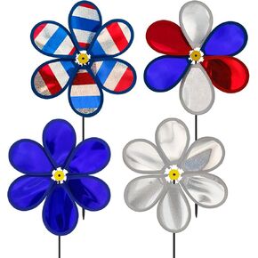 Spinners Wind Spinners Craft ، 4pcs Whirligigs Spinners الرياح ، ديكورات يوم تذكاري وطني ، طاحونة طاحونة التذكارية الرابع