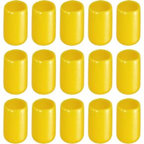 Screw Thread Protector Cover Rubber End Caps, [for Screw, Bolt] - 1/2"(12mm) ID/Yellow/50pcs