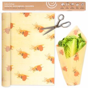 Waxwrap Beeswax Wraps for Food - Terton Cotton Beeswax Wrap - Eco Friendly Wrap Endrate Wrap - Wax Wax Wax تخزين الطعام القابل لإعادة الاستخدام ، وقطع إلى أي حجم لفة ورق Beeswax ، 15 × 47 "