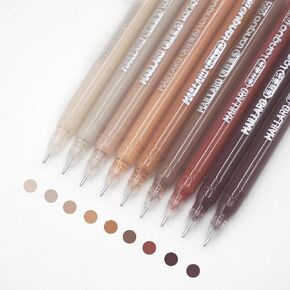 Gel Pens with Fine Point 0.6mm, 9 Colors Drawing Pencils for Adult Coloring Books Smooth Writing Pen Set for Journaling(Gold Silver White)
