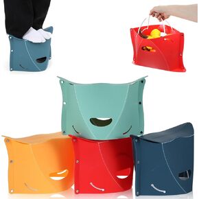 4pcs Airplane Foot Rest for Long Flight ، براز RV خفيف الوزن للتخييم ، البراز متعدد الوظائف مع وظيفة حقيبة اليد للتخييم في الهواء الطلق والمنزل والمكاتب (متعدد الألوان)