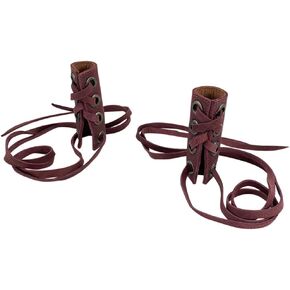 Hide & Drink, Set of 2 Hair Ties for Women, Ponytail/Braid Holder, Wraps, Deadlock Accessories for Ladies, Full Grain Leather, Handmade, Bourbon Brown in Kuwait