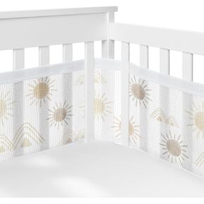 Sweet Jojo Designs + BreathableBaby Blush Pink Gold Star and Moon Girl Breathable Mesh Crib Liner Anti-Bumper Baby and Infant - Grey Celestial Sky Stars Gray Shabby Chic in Kuwait