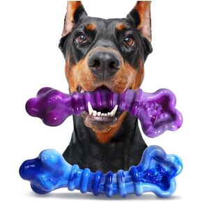 Indestructible Dog Toys for Aggressive Chewers Large Breed, 2 Pack Heavy Duty Nylon Chew-Proof Toys, Durable Tough Large Dog Bones to Keep Them Busy, Tough Dog Toys for Aggressive Chewers
