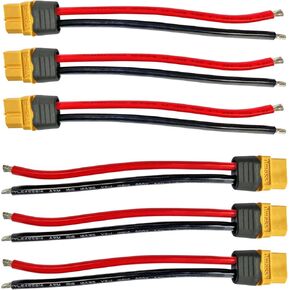 3pairs XT60H/XT60 موصل الإناث من الذكور مع غمد الإسكان 3pairs （6pcs） 12awg 10cm xt60h كابل التمديد